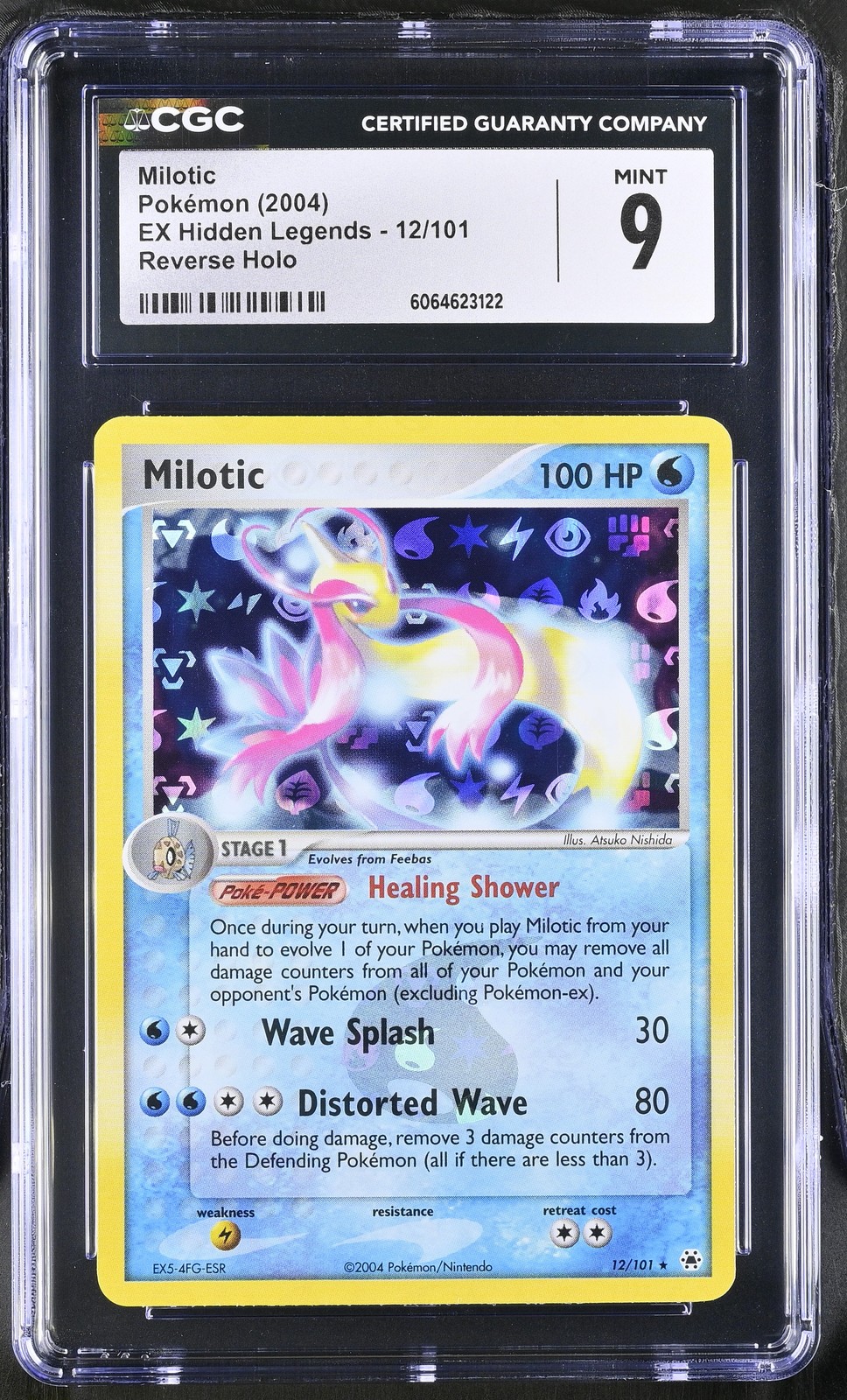 CGC 9 MINT Milotic 2004 EX Hidden Legends 12/101 Reverse Holo Pokemon Card
