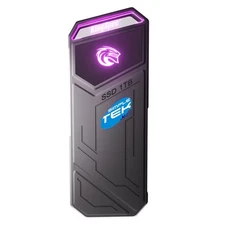 1TB RGB NVMe PCIe Portable External SSD USB 3.2 G2x2 USB-C Wired Mini Small