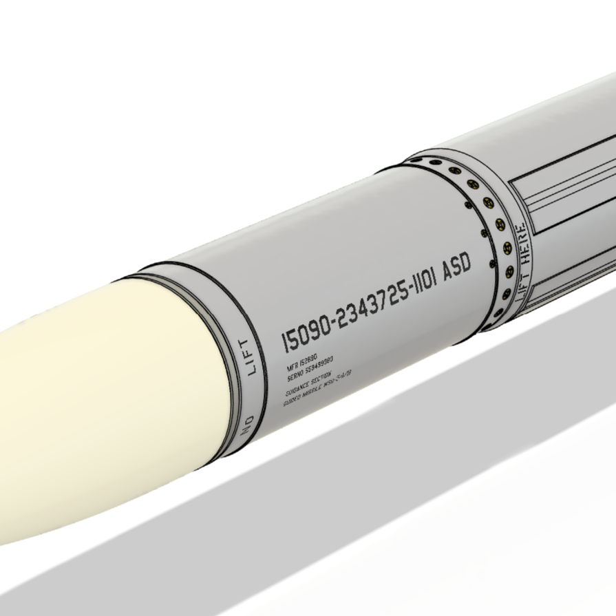Aim Panel Prop 3d printed AIM-120 C/D AMRAAM Missile Model – Scale Replica Display ...