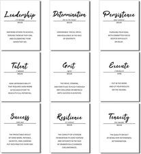 9 Pcs Motivational Posters Wall Art Decor Inspirational Sayings Quotes Phrases f