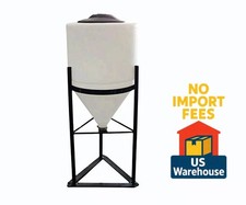 10 Gallon Cone Bottom Inductor Tank with Steel Stand MDPE Full-Drain 1.5" Outlet