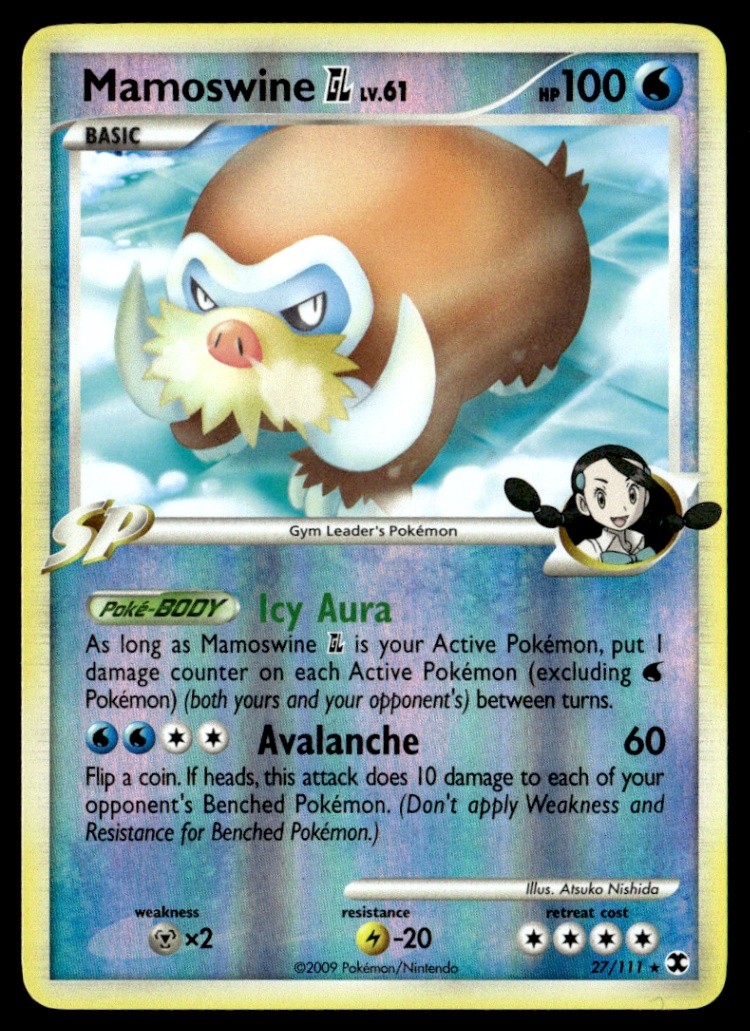 Mamoswine GL Rare Reverse Holo Rising Rivals 27/111 NM Pokémon TCG