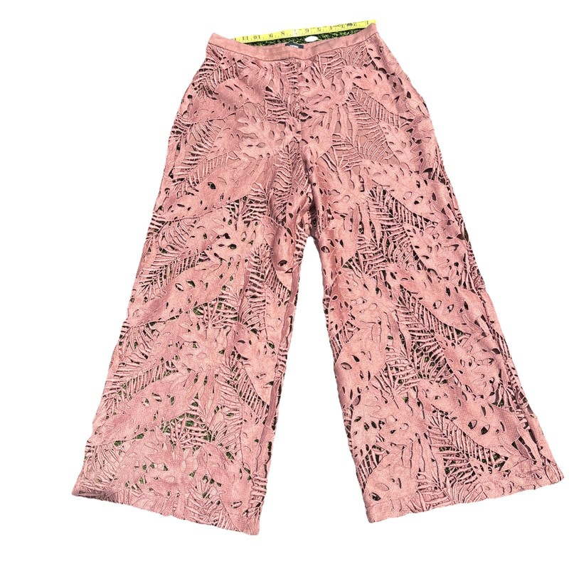 EXPRESS High Waisted Lace Wide Leg Pants Women's Size 4 R Neutral