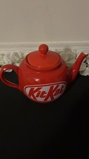 Vintage Red Ceramic Kit Kat Teapot