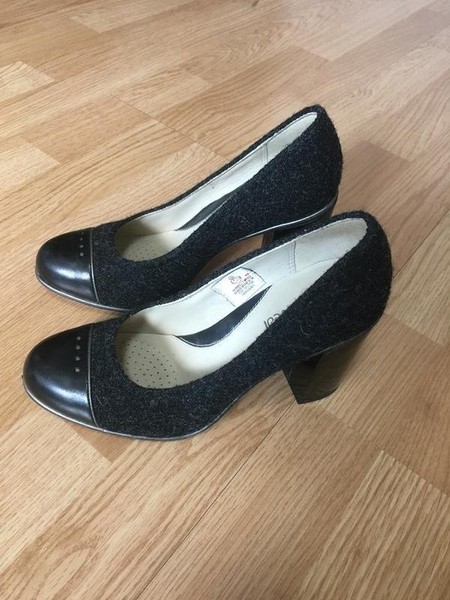 Women Clarks Heels Black Leather 38 #7AEO
