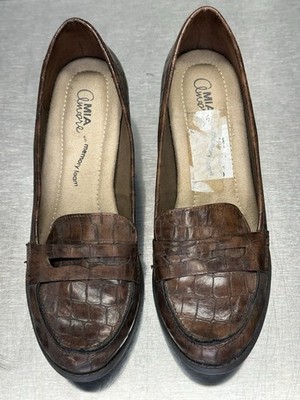 Mia Amore Size 8.5 Wide Womens Ilsa Croco Embossed Loafer Style Pumps 2.5'' Heels