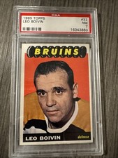 1965 Topps #32 Leo Boivin, PSA 7 #16343883, Boston Bruins