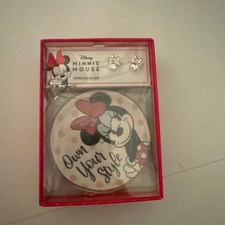 New Disney Minnie Mouse Sterling Silver One Size Stud Earrings Silver