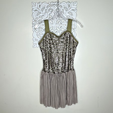 CURTAIN CALL size Adult Medium Jazz Ballet Lyrical Dance Costume BRONZE Taupe