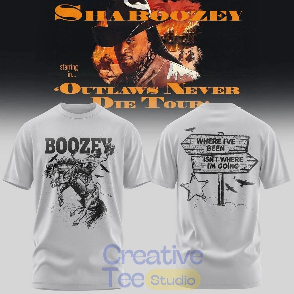 Shaboozey The Outlaws Never Die Tour 2026 T-Shirt Ice Grey