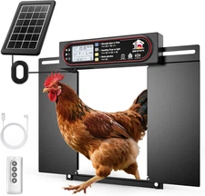 Automatic Chicken Coop Door with Horizontal Dual Opening, Remote & Manual Contro