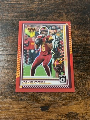 JAYDEN DANIELS 2025 DONRUSS OPTIC RED PRIZM COMMANDERS /149 Color Match