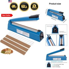 12 Inch Impulse Heat Sealer Machine, Cookie Bag Sealer for Plastic Mylar PE P...