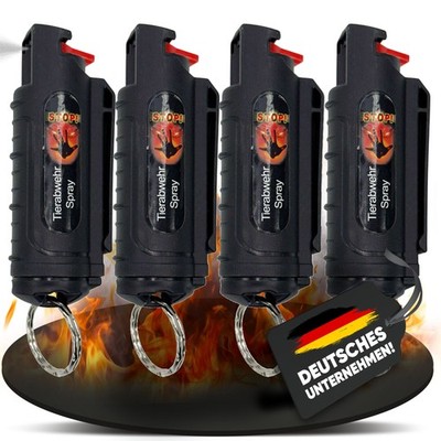 4 x Wilhelm Pfefferspray 16 ml Schlüsselanhänger schwarz Tierabwehr Selbstvertei