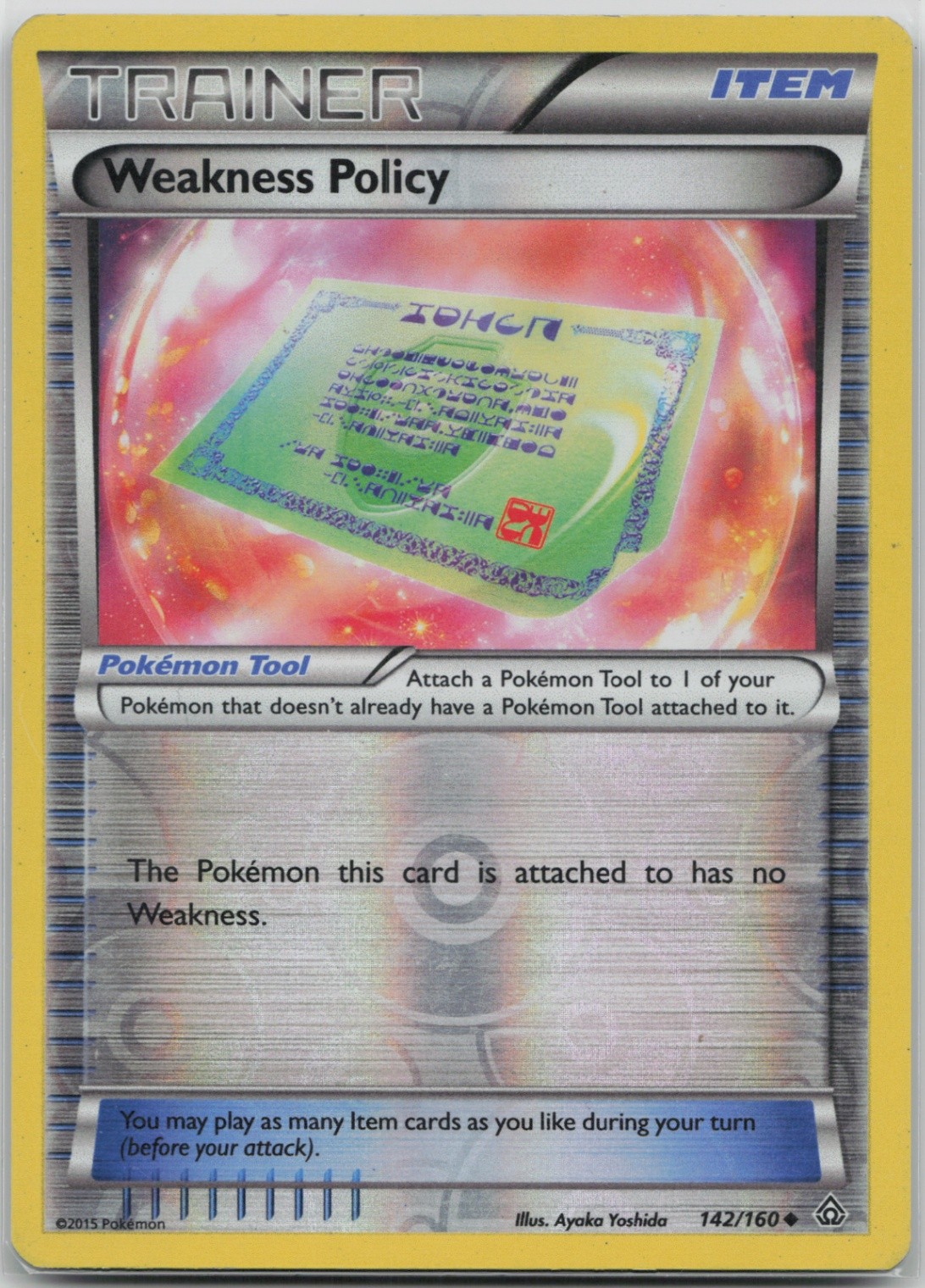 Weakness Policy 142/160 Uncommon XY - Primal Clash LP Reverse Holo