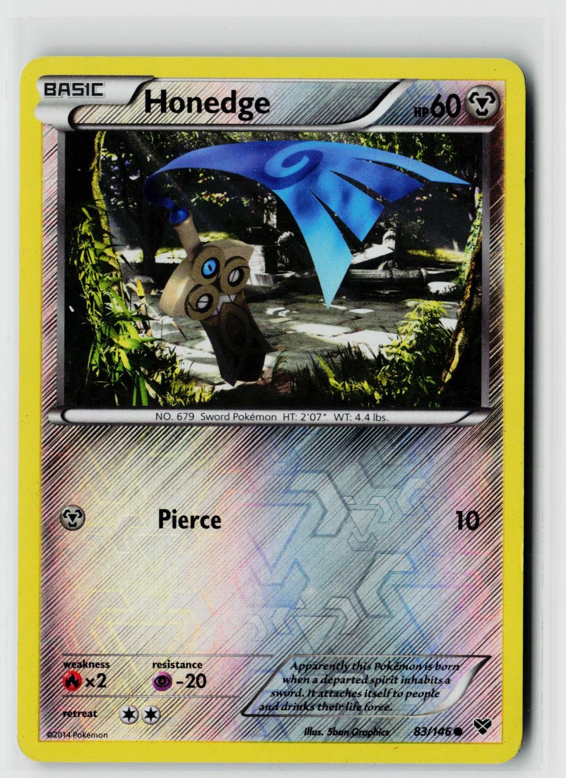 Pokemon XY Base Set #83/146 Honedge Reverse Holo