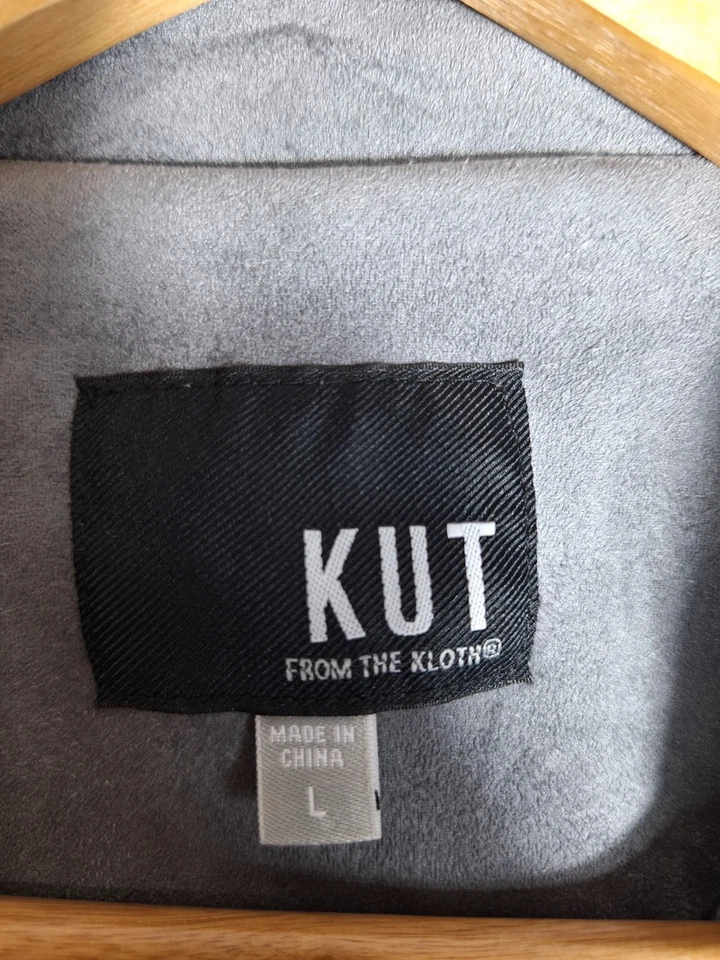 Chaqueta de moto de gamuza sintética KUT FROM THE KLOTH para mujer talla M gris motociclista boho grunge Foto 4 de 4