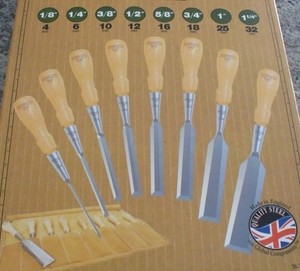 Stanley Sweetheart Socket Chisel Set With Leather Tool Roll 7 Pc - Missing 3/4”