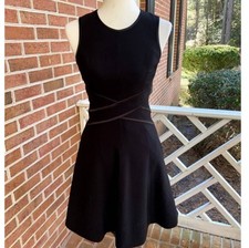 White House Black Market Sleeveless Mini Little Black Dress Size 12 Fit & Flare