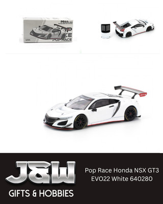 Pop Race Honda NSX GT3 EVO22 White 640280 1/64