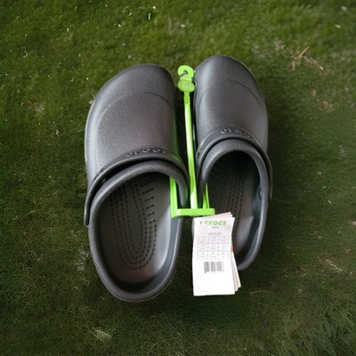 Crocs Bistro Black Slip Resistant Work Nurse Clogs Adult Size Men 9 Women 11