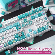 Hatsune Miku Anime Mechanical Keyboard Keycap Set Kawaii Teal MOA PBT Cute Gift