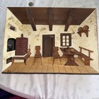 Vintage Polish Folk Art Miniature Cottage Kitchen Diorama Shadow Box  — photo 1