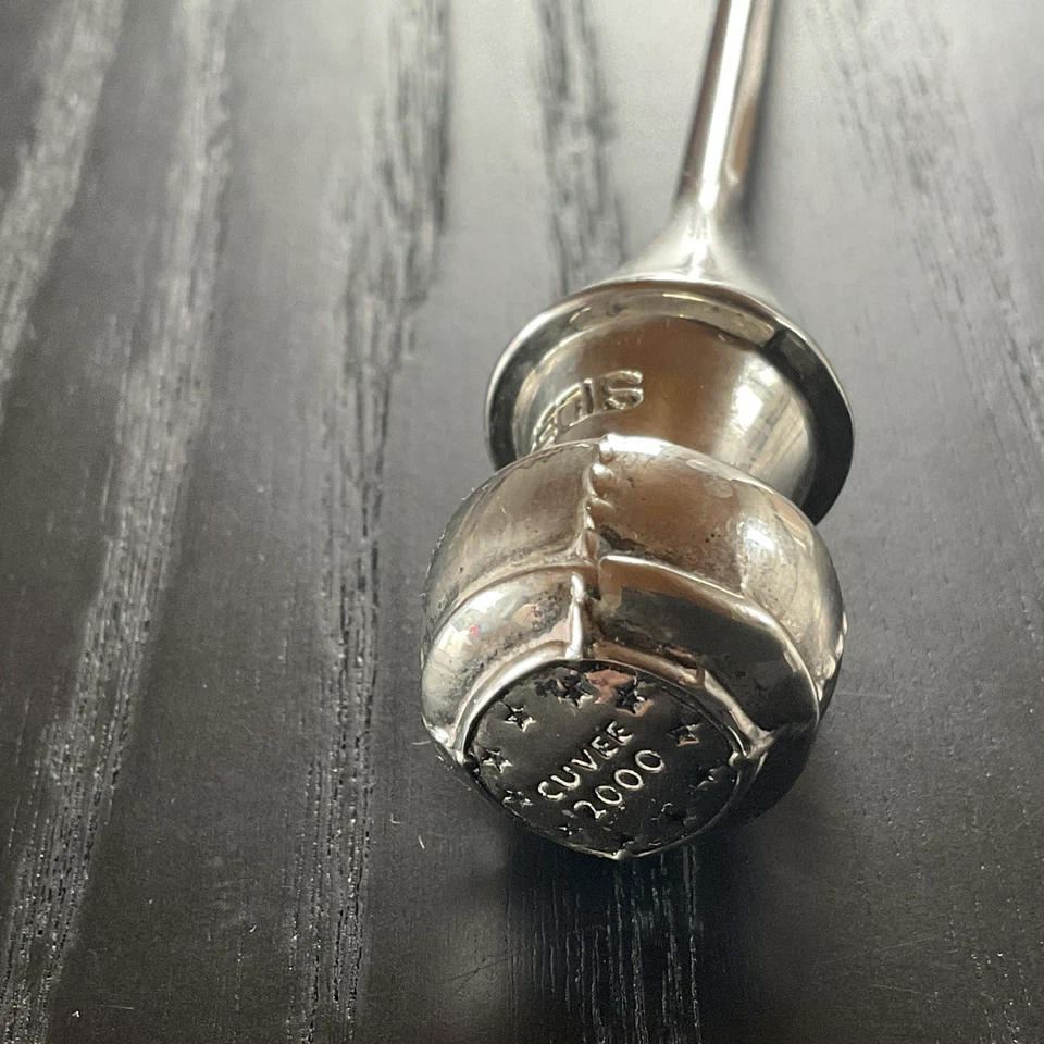 Silea plateado guardián de burbujas tapón de vino champán efervescencia Francia uvas en muy buena condición Foto 3 de 4