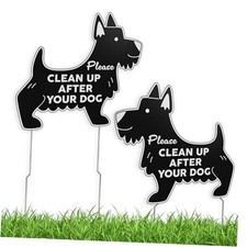2 PC Clean Up After Your Dog Signs, 11x10 DS Coroplast No Pooping Dog Signs