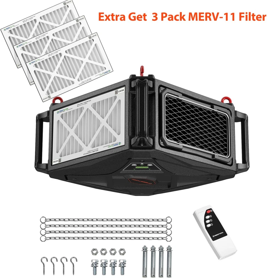 Abestorm Air Filtrations Purifiers Dust Collector 3-Side Intake w/Remote & Timer