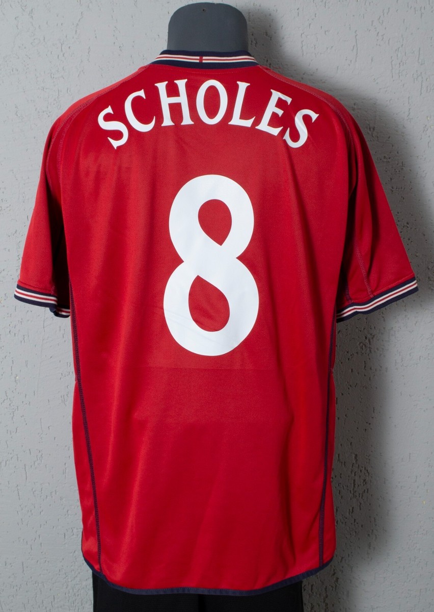 England Scholes Jersey World Cup 2002 Football Mens Retro Shirt
