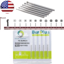 WAVE Dental Carbide Surgical Length Burs FG SL Bur Round 25mm High Speed Burr