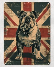 British Bulldog Union Jack Metal Poster Wall Sign Man Cave Shed Bar Bedroom