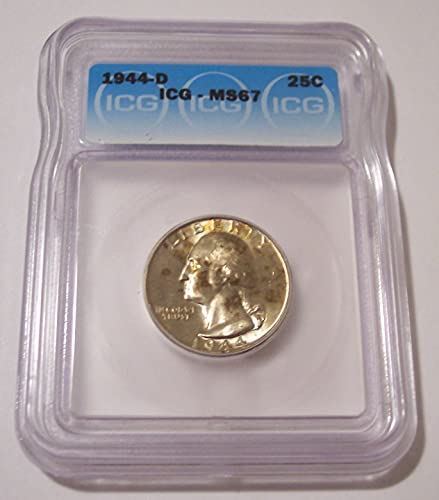 1944 D Washington Quarter MS67 ICG Toning