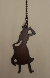 Rustic Metal Cowgirl Decorative Ceiling Fan Pull Light Pull Lamp