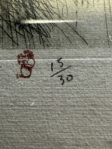 Lucien Henri Grandgerard Etching. Limited Edition 15/30. Signed, Must See Pics - Picture 9 of 12