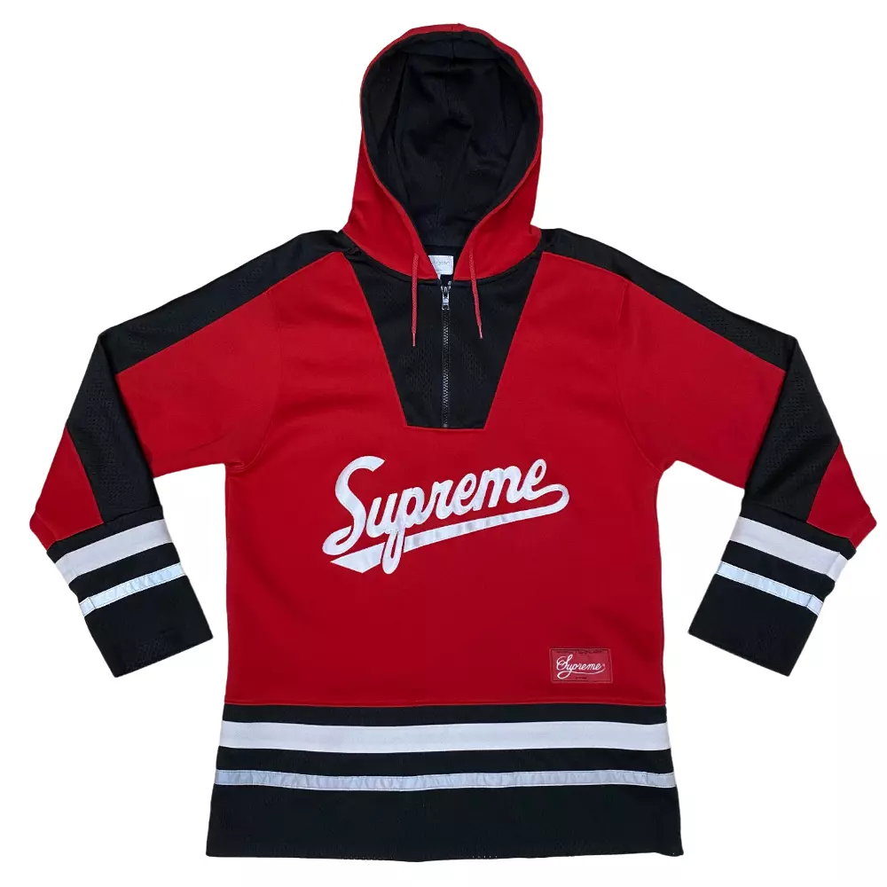FW16 Supreme Script Logo Hockey Hoodie - Men's, Red, M
