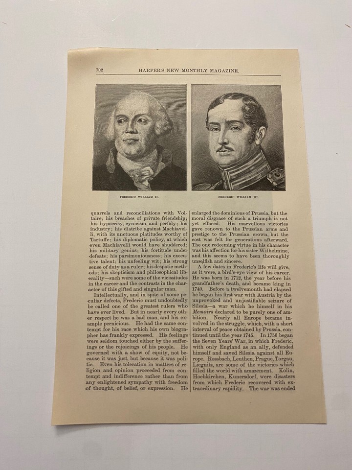 Frederick the Great King of Prussia House of Hohenzollern Portrait c ...
