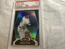 2008 Topps Finest BLACK Refractor #124 Derek Jeter NY Yankees /99 PSA 9 Mint