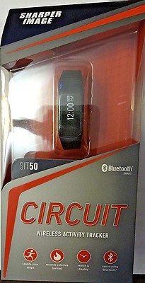 NEW Sharper Image Circuit SIT50 Bluetooth Wireless Activity Tracker Black Count