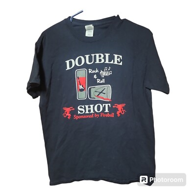 Fireball Whiskey Tee Shirt Double Shot Rock & Roll Dragon Logo Men's Size M