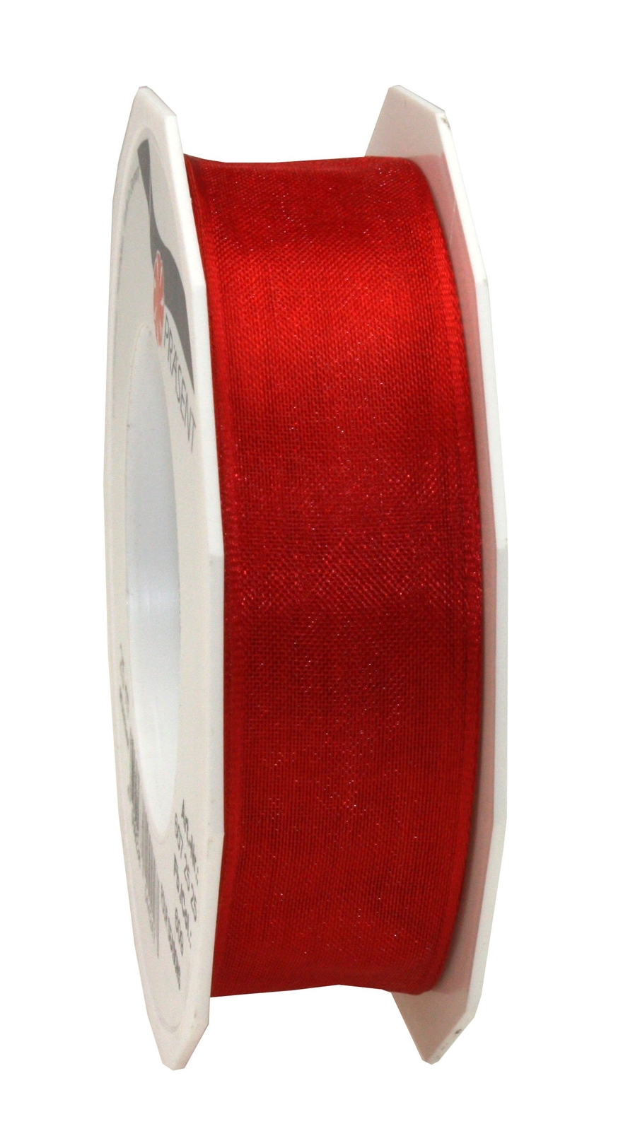 Präsent Organza Wired Edge Ribbon, 25mm-25m, Red 25mm - 25m Red