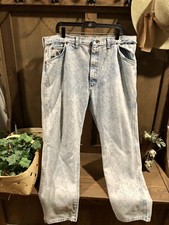 VTG Wrangler Men's Jeans Light Blue Glacier Wash 42X30 Tag & Made in USA Heck