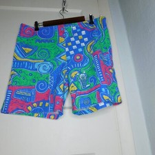VTG Pinwheels brand Men Large All Over Print Board Shorts Loud Vivid Totally 80s
