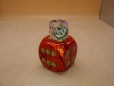 Jumbo 30mm D6 Scarab Scarlet Gold Dice Extra Large RPG Tabletop Roleplay CCG