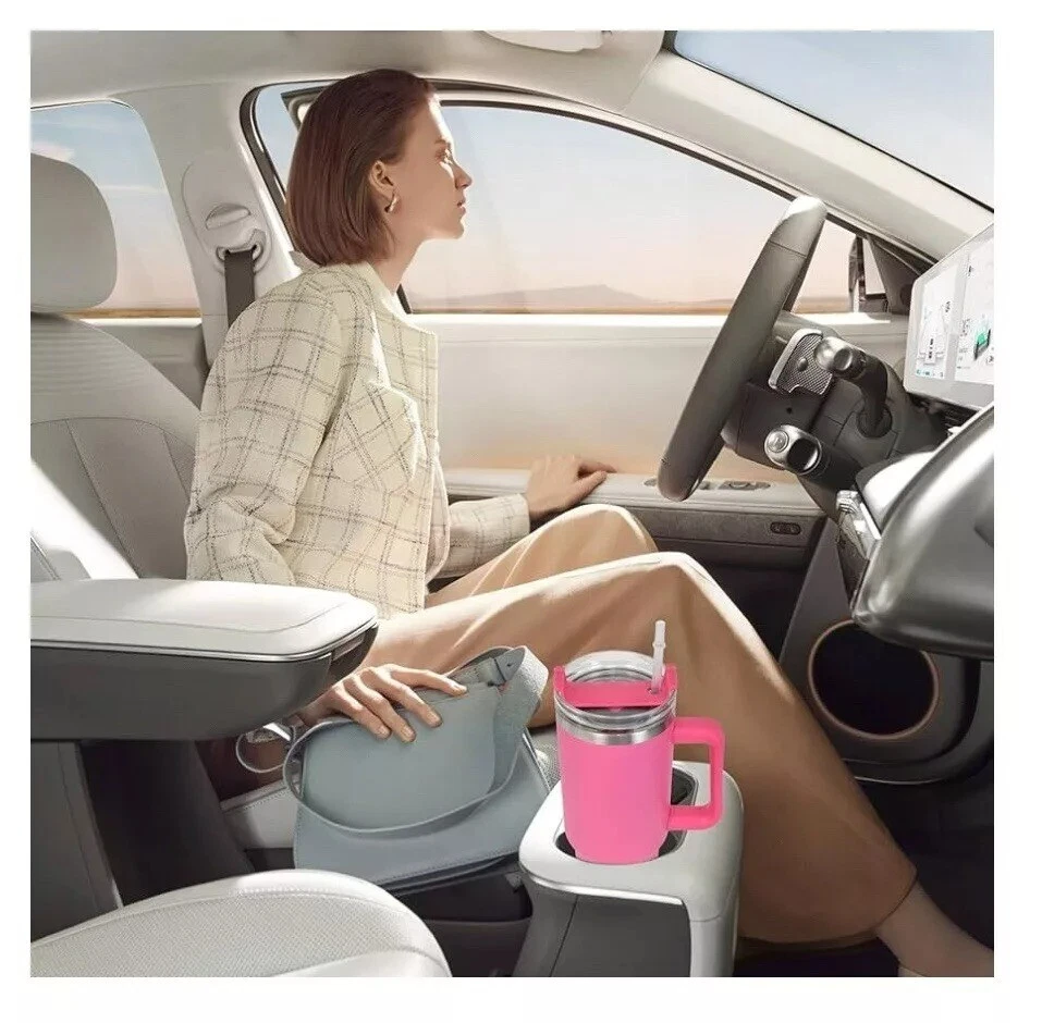 Memory Foam Travel Neck Pillow with 40oz Rose Car Tumbler Essentials  