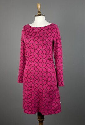 Women BLUTSGESCHWISTER Pink Cotton Geometric Print Lagenlook Dress Size S