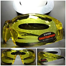 MOTORCYCLE SPORT SAFETY RIDING Day Night Yellow Lens PADDED SUN GLASSES GOGGLES