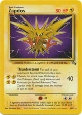 Pokémon TCG - Zapdos - 30/62 - Rare Unlimited - Fossil Unlimited [Near Mint]