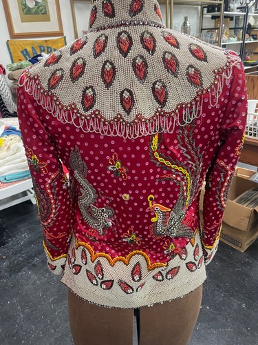 Stunning Vintage Dynasty beaded dragon Pheonix jacket 1960s - Picture 3 of 8